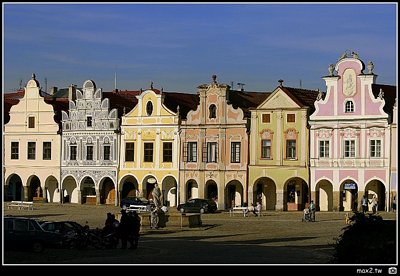 Colorful Town Centrum in 14 Century